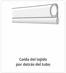 Caída del tejido por detrás del tubo